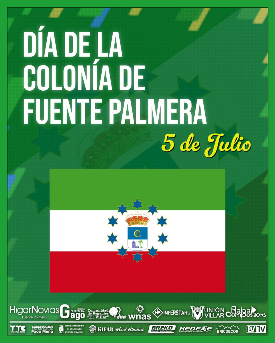 Feliz día de la Colonia💚🤍♥️
🟩🟩🟩🟩🟩🟩🟩🟩🟩🟩
⬜⬜⬜⬜⬜⬜⬜⬜⬜⬜
🟥🟥🟥🟥🟥🟥🟥🟥🟥🟥
.
.
.
@ayuntamientofuentepalmera
<a href="/area/">area</a>.deportes.fuente.palmera
#cdelvillar #coloniafuenteoalmera #5dejulio