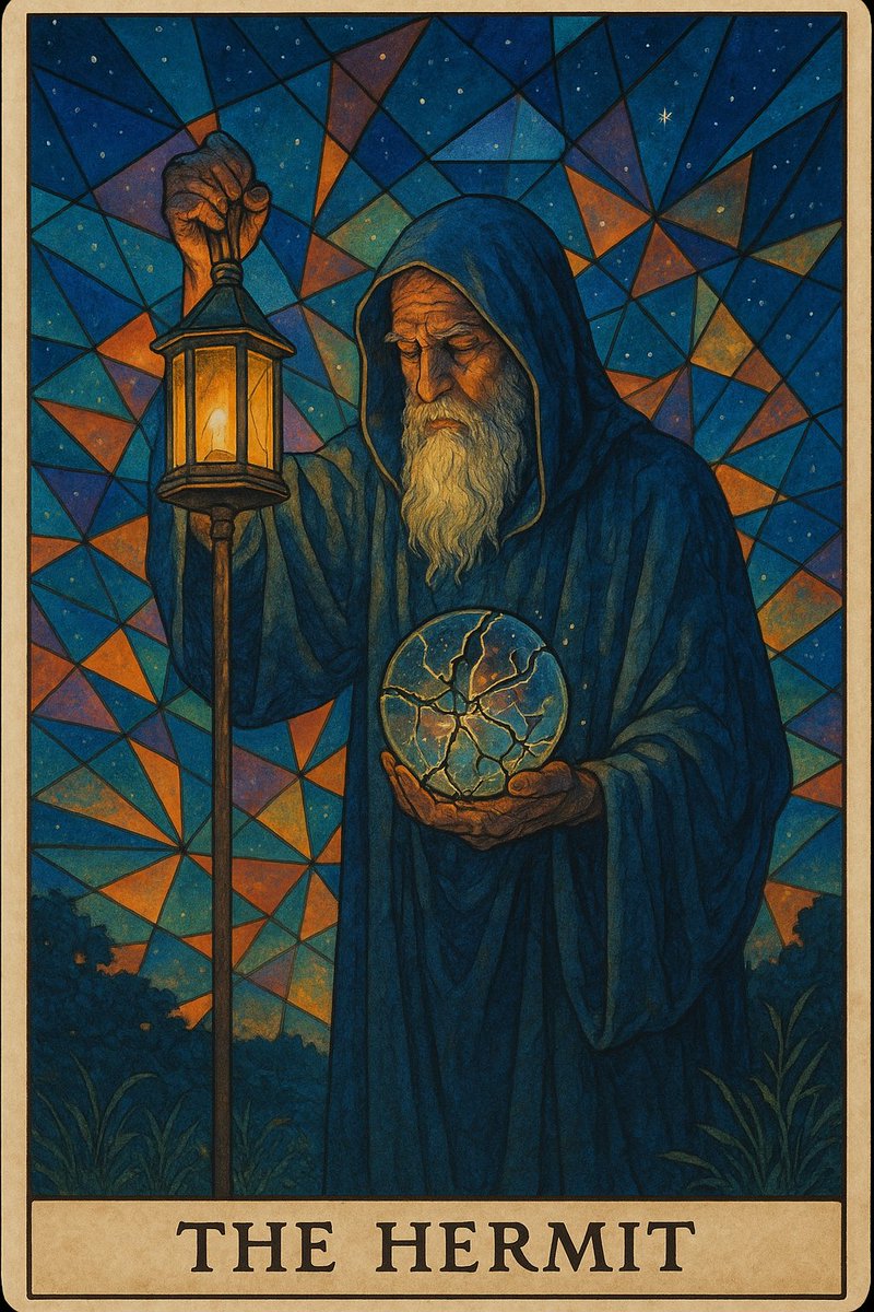 shatteredorb's tweet image. A Card For You, A Read From Me
Evening Reading - The Ninth of the Arcanum, the Hermit
Full write up on links in profile.
Be Safe & Be Well.
Love ❤️🔮
#witch #tarot #thoth #shaman #blessedbe #evening #night #moon #reading #hermit #nine #majorarcana #guide #lantern #innerpath