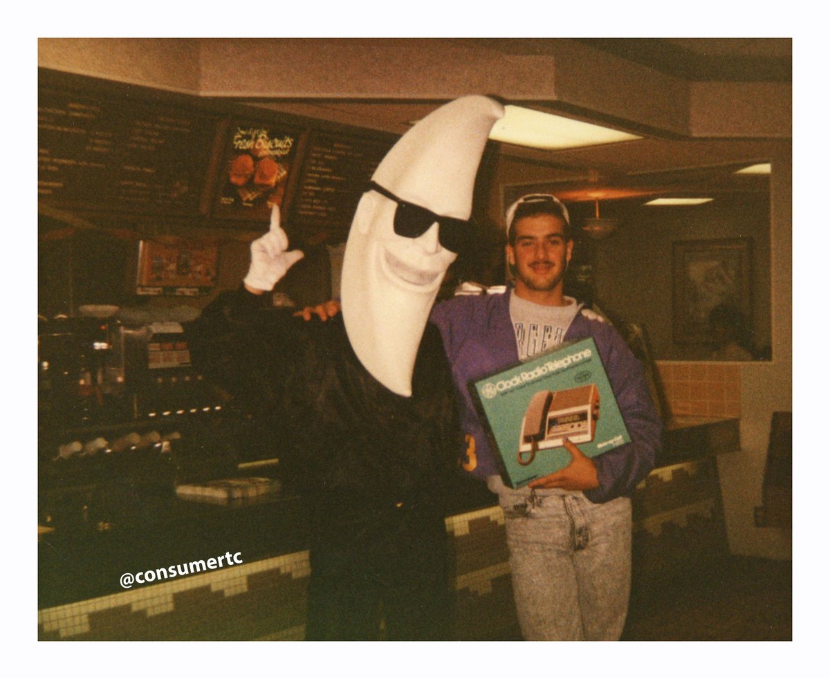 consumertc's tweet image. Here's a photo from a McDonald's in-store appearance of MAC TONIGHT. Looks like Mac handed out a sweet Clock Radio Telephone during his visit, too. (1988)
