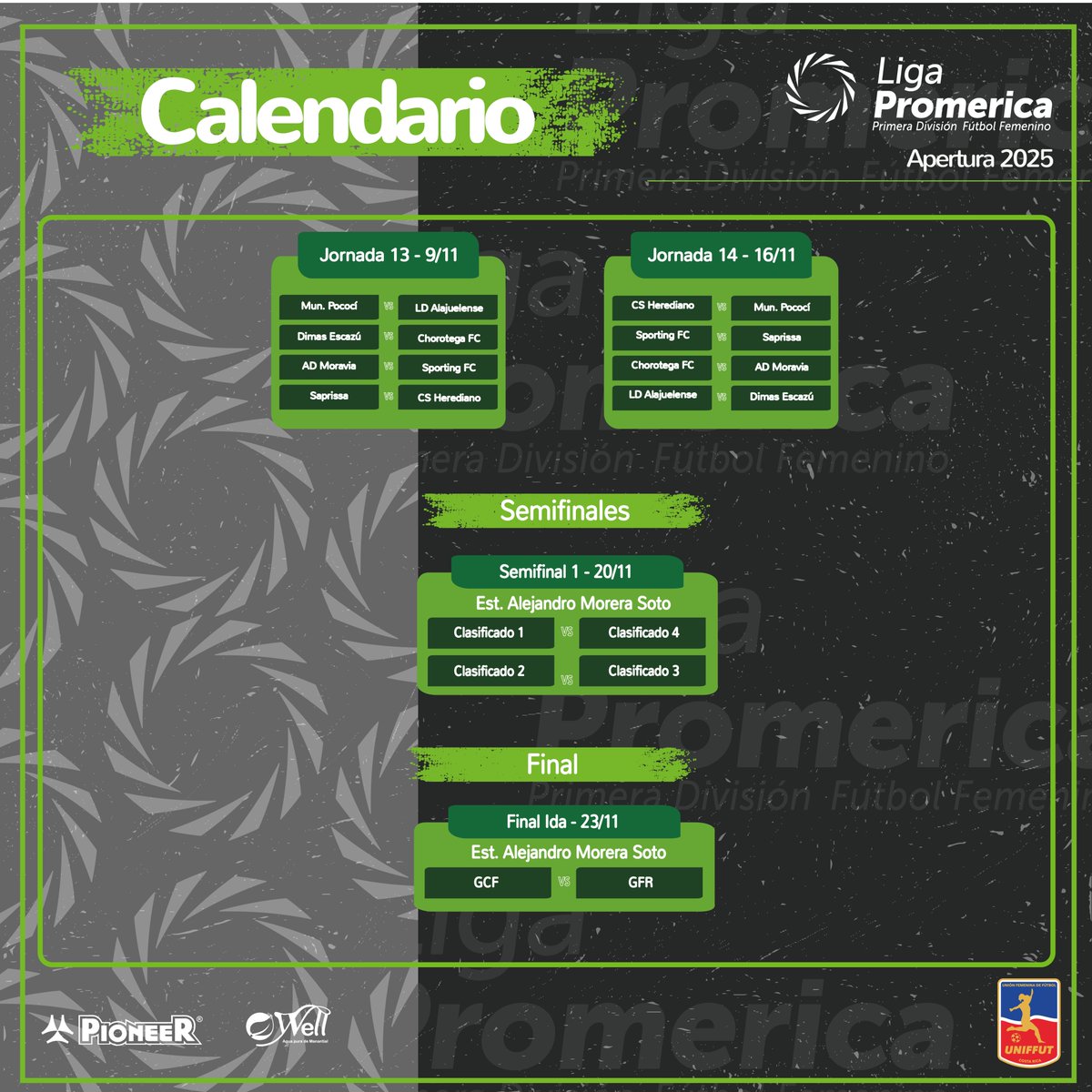 El 27 de julio arrancará el Torneo Apertura 2025 de la Liga Promerica Premier. Aquí el calendario oficial de la fase regular y Final Four📷📷