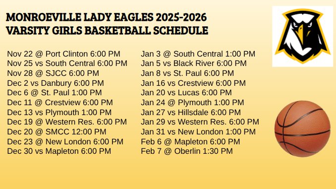 Happy 4th of July! Our Lady Eagles had a good summer and got better. Here is the schedule drop for the 2025-2026 season! 🦅🏀