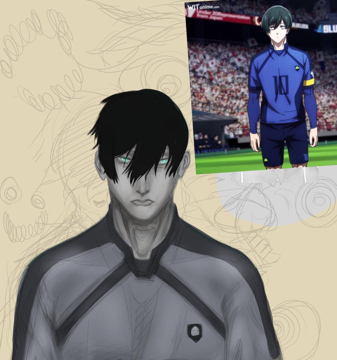 ghoulstkrl's tweet photo. Progresso 
#bluelock #art #rin #itoshirin https://t.co/rSAQ3Qeqwo