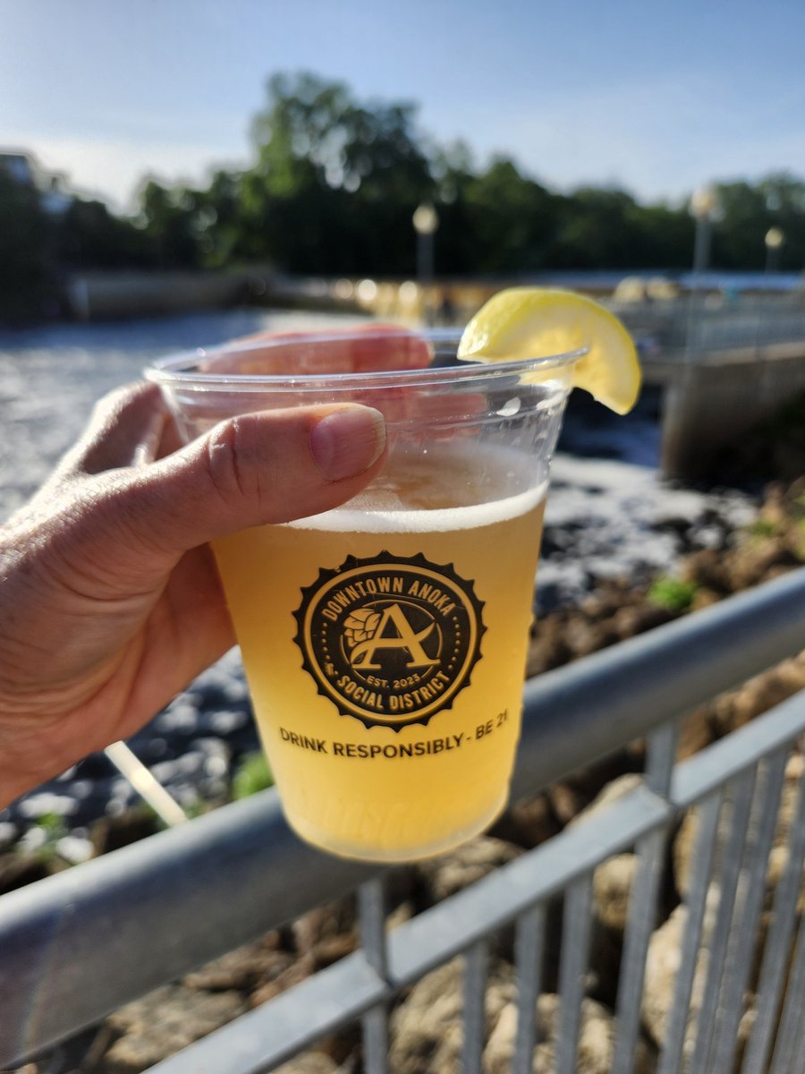 Enjoying a Summer Shandy along the banks of the Rum River in Anoka.
#4thofJuly 
#anokasocialdistrict
