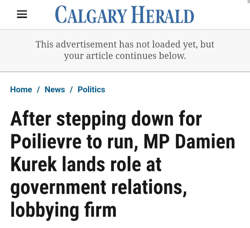 Honest and relevant question. 

Was Damien Kurek promised anything by the Conservative Party of Canada such as an immediate government lobbying position, to resign as MP for Battle River-Crowfoot so that a defeated Pierre Poilievre could run in a by-election?

#cdnpoli