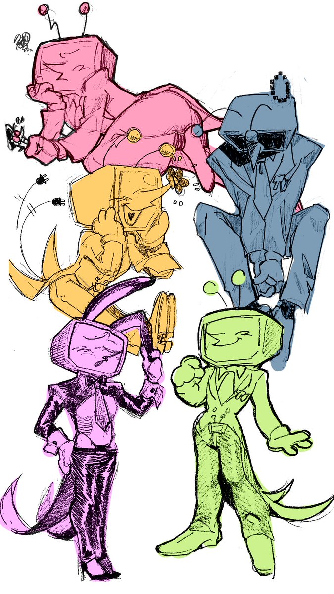 some #tenna  doodles i made today at work + tiny bonus #spamton