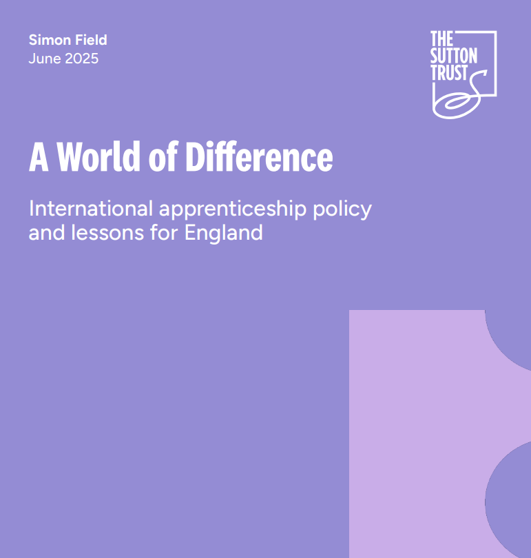 ApprenticeADAPT's tweet image. A World of Difference. International #apprenticeship policy and lessons for #England

Interesteting report by @suttontrust with comparison between the English, German, Australian, Irish, Norwegian apprenticeship system

suttontrust.com/wp-content/upl… @ADAPT_bulletin