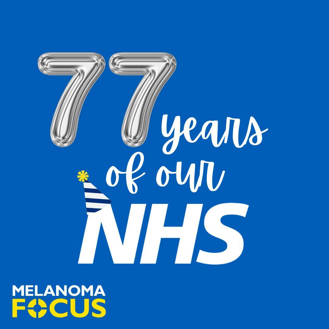 Happy 77th Birthday to the NHS!🎈

We are proud to support the NHS with education, research funding, leaflets and posters.

A heartfelt thank you to every dedicated individual working within the NHS &amp; a special thank you to those serving the melanoma community. 💙 

#nhsbirthday
