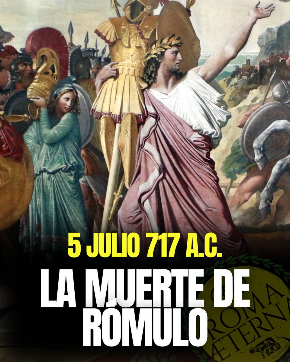 Hoy en el año 717 a.C. nos dejaba el fundador de Roma: Rómulo. 

Algunos cuentan que ascendió a los cielos entre truenos y niebla. Otros, que fue asesinado por los senadores y despedazado por tirano. 

¿Te quedas conmigo y repasamos juntos su muerte? ¡Sigue leyendo! 👇