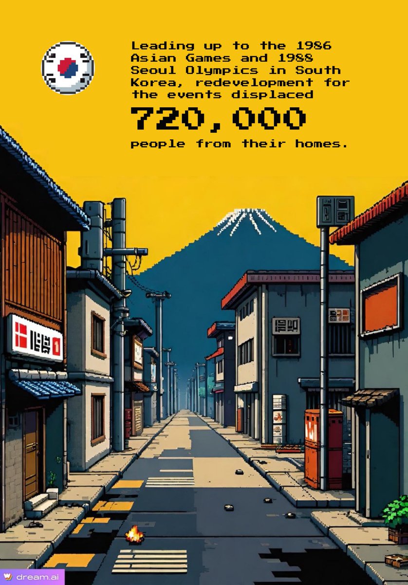 rooflesser's tweet photo. Redevelopment in South Korea 🇰🇷 displaced 720,000 people from their homes before the 1988 Seoul Games.
People were snatched off streets & placed in “welfare centers” aka labor camps where they were forced to make products to sell to 🇺🇸 #BrothersHome
#BoycottLA28 #Nolympics https://t.co/PnfKZr4LDd
