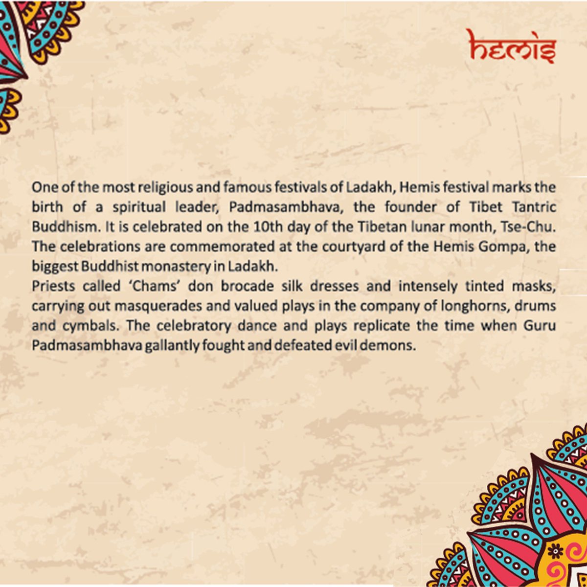 Hemis Festival is a grand celebration at the Hemis Monastery in Ladakh, dedicated to Guru Padmasambhava.
Discover more about this festival in our booklet: goregional.in/Booklet/Bookle…

#Ladakh #CulturalHeritage #FuzionPR #RegionalPR #Trust