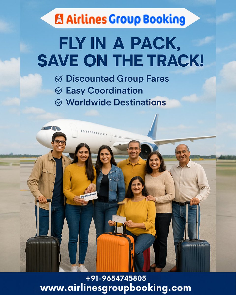 AirGroupBooking's tweet photo. ✈️ Booking for a group?
Don’t go solo — go smart.
✔️ Flights for 10+
✔️ Huge savings
✔️ Simple booking
✔️ 24/7 support

📞 +91-9654745805
🌐 airlinesgroupbooking
#GroupTravel #FlightDeals #TravelTogether #BudgetFlights #AirlinesGroupBooking https://t.co/HTadI4g5gj