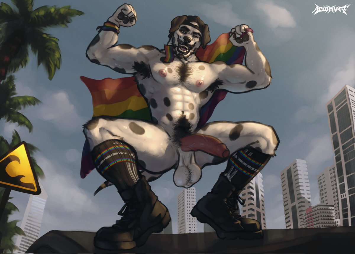 There are many ways to celebrate your Pride, and sometimes that means standing on something, dropping low, and enjoying the moment! 

Amazing art by <a href="/ACIDWUFF/">𝐋𝐀𝐑𝐑𝐘</a>, and Happy Pride to all, no matter the day or month!