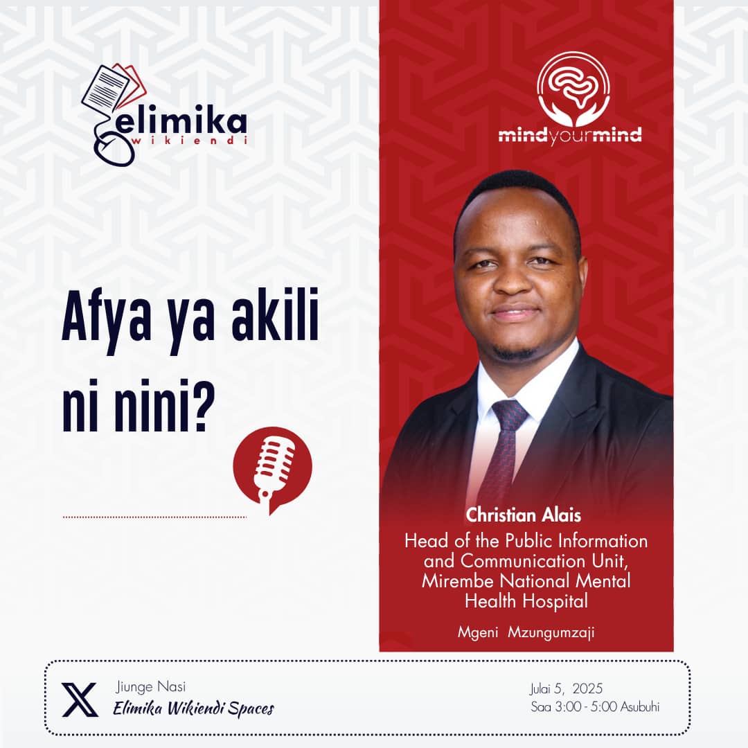 Ms_Genya (@scholadecaprado) on Twitter photo Hakuna mwanadamu asiyepitia changamoto ya afya ya akili tunatofautiana tu namna ya kuzikabili ~ <a href="/Chrissella3/">Christian E Alais</a>
#ElimikaWikiendi space
#MindyourMind Hakuna mwanadamu asiyepitia changamoto ya afya ya akili tunatofautiana tu namna ya kuzikabili ~ <a href="/Chrissella3/">Christian E Alais</a>
#ElimikaWikiendi space
#MindyourMind