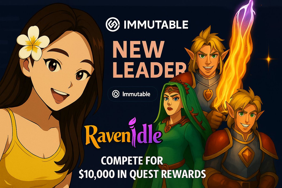 🔥 The adventure begins in <a href="/RavenIdle/">RavenIdle</a> 🔥
Join the quest, climb the Leaderboard, and fight your way to the Top 100 for a shot at $10,000 in $QUEST rewards! 🏆
📅 Event Duration: July 4 – Aug 1
🎯 Your Mission:
Post. Engage. Win.Repeat.⚔️
Let the grind begin! <a href="/Immutable/">Immutable</a>💪#RavenIdle