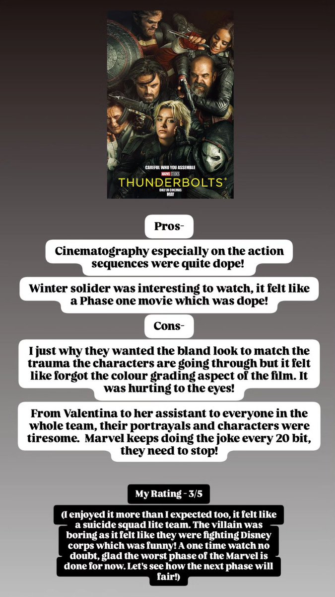 My Quick and Short Review of Thunderbolts #myreview #shamilmakeen #movie #movierating #moviereview #Thunderbolts #Thunderboltsreview