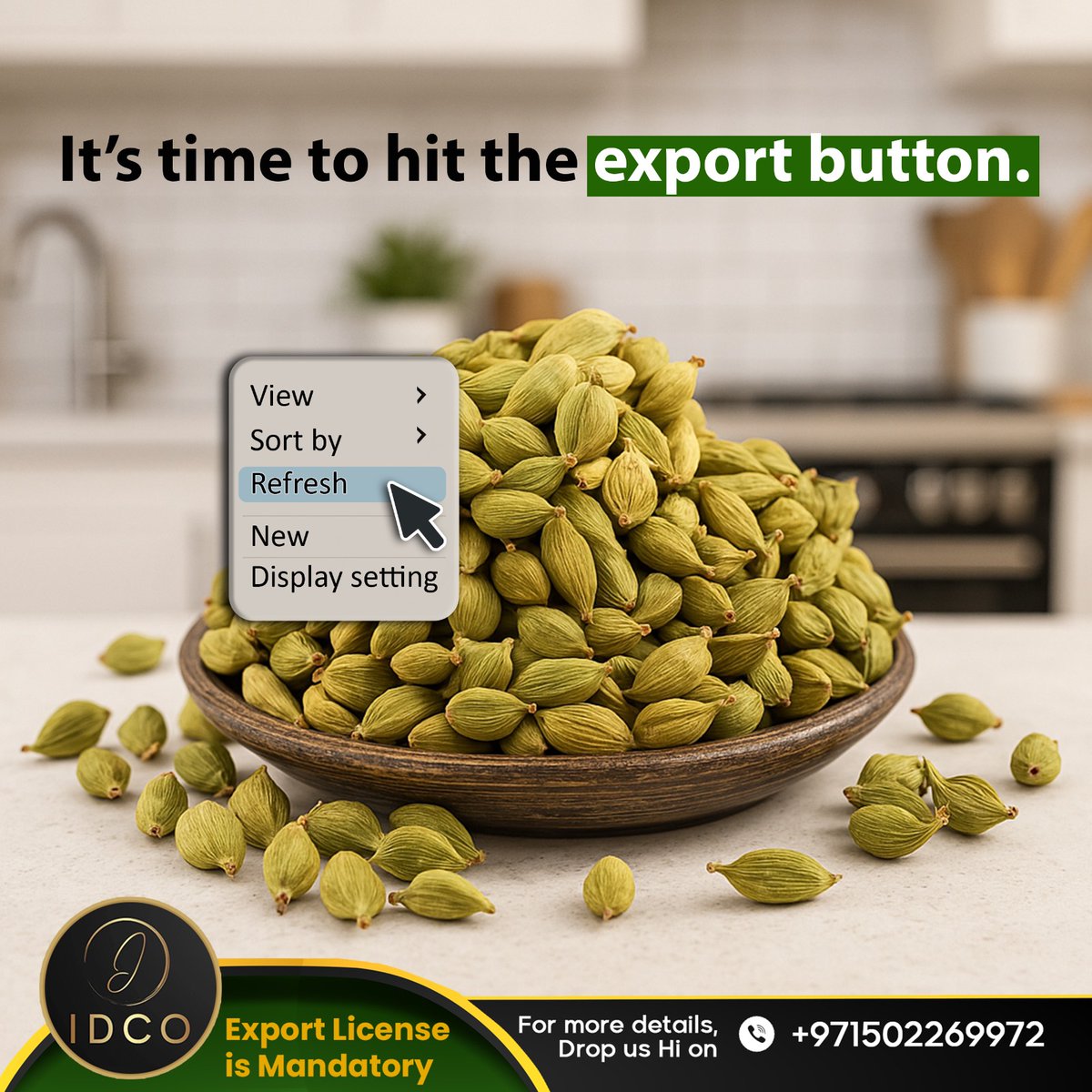 Your product is ready. The world is waiting. Let’s export the excellence.

#IDCOExports #ExportReady #GoGlobalWithIDCO #CardamomTrade #SpiceExports #ExportLicense #SpiceBusiness #ExportWithEase #GlobalMarkets #FromIndiaToWorld