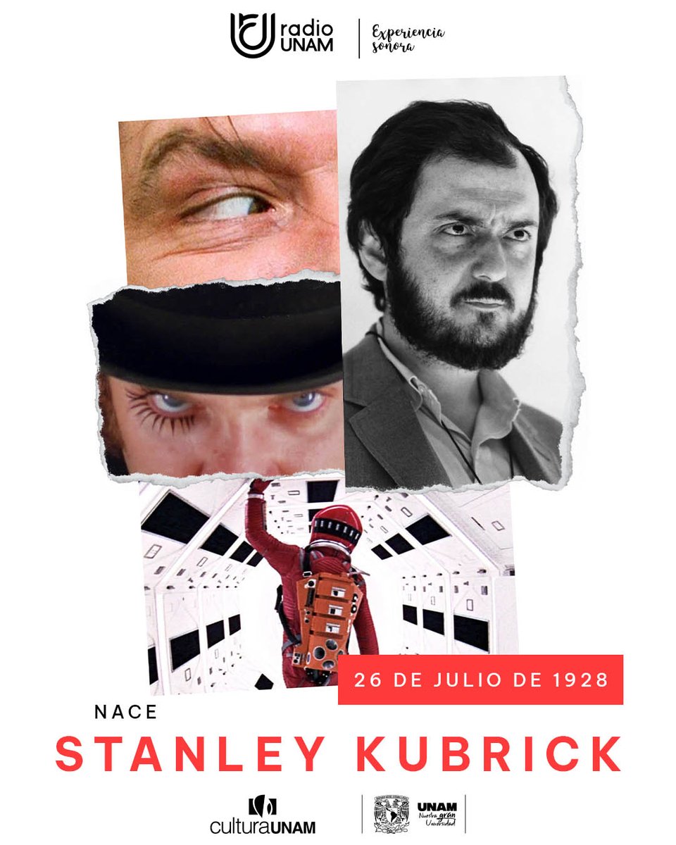 RadioUNAM's tweet image. 🎬 #RadioUNAMRecuerda que un día como hoy, pero de 1928, nació Stanley Kubrick, cineasta que exploró los miedos del espacio y los laberintos de la mente.🚀🧠
Director de películas como "2001: Odisea del espacio", "La naranja mecánica "y "El resplandor". 🚪🪓 ¿Cuál es tu favorita?