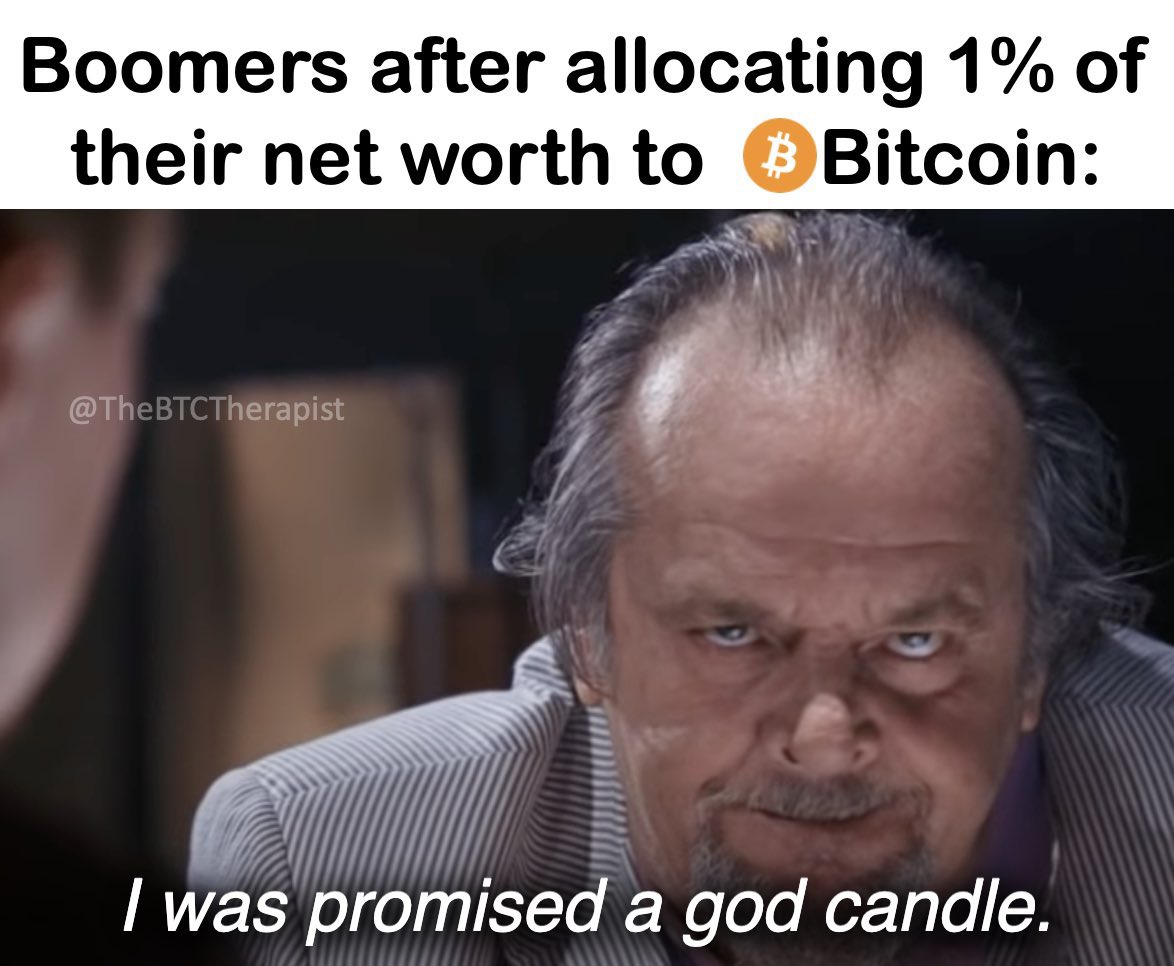 BitcoinLibertyL's tweet image. Last week I successfully converted a "well-off" boomer who'd been FUDing me for years. Long story, but he caved to the numbers as BTC steadily crushed his highly manicured portfolio. So at least he got off zero. Now begins the high time preference performance expectations.