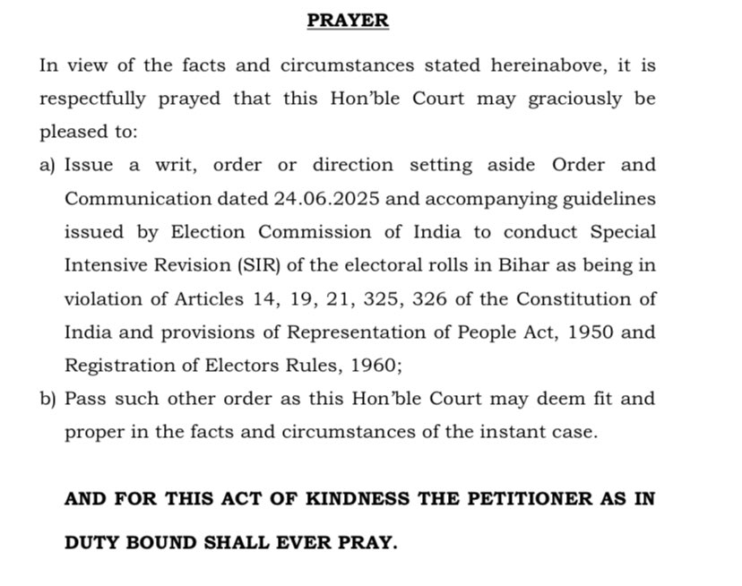 The Leaflet (@theleaflet_in) on Twitter photo Association for Democratic Reforms (<a href="/adrspeaks/">ADR India & MyNeta</a>) has approached the Supreme Court to challenge the ‘Special Intensive Revision’ of electoral rolls in Bihar ahead of the assembly elections. It argues that this could disenfranchise lakhs of voters, preventing them from electing Association for Democratic Reforms (<a href="/adrspeaks/">ADR India & MyNeta</a>) has approached the Supreme Court to challenge the ‘Special Intensive Revision’ of electoral rolls in Bihar ahead of the assembly elections. It argues that this could disenfranchise lakhs of voters, preventing them from electing