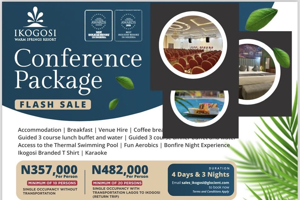 Ikogosi Warm Springs Resort and Conference Center (@goseeikogosi) on Twitter photo Weโre proud to share that Ikogosi Warm Springs Resort has been featured on Page 8 of the latest <a href="/lagoschamber88/">Lagoschamber88</a>
Lagos Chamber of Commerce and Industry (LCCI) Newsletter a proud moment for Ekiti State tourism and Nigeriaโs growing M.I.C.E sector.
From board meetings to wellness Weโre proud to share that Ikogosi Warm Springs Resort has been featured on Page 8 of the latest <a href="/lagoschamber88/">Lagoschamber88</a>
Lagos Chamber of Commerce and Industry (LCCI) Newsletter a proud moment for Ekiti State tourism and Nigeriaโs growing M.I.C.E sector.
From board meetings to wellness