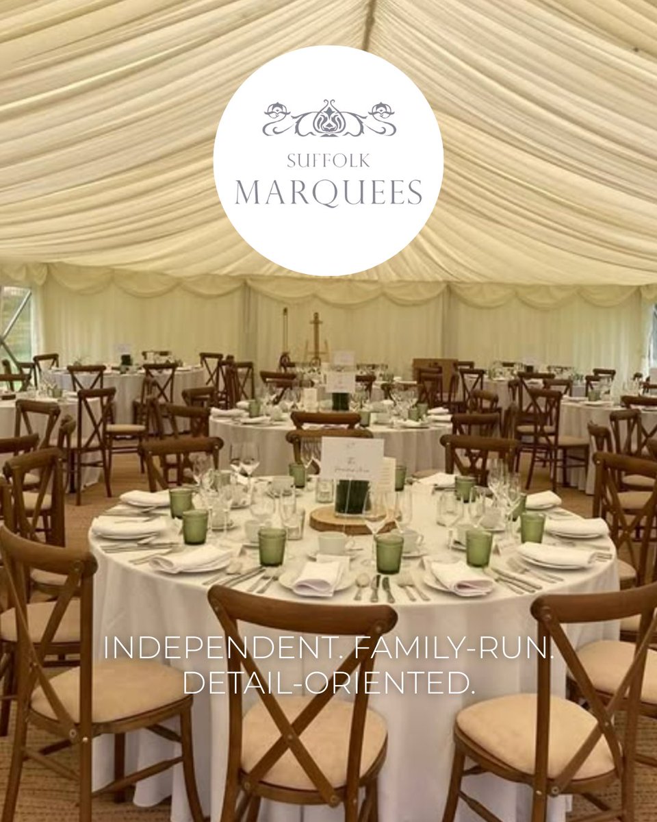 Independent, family-run, detailed-oriented - and proudly East Anglian.

At Suffolk Marquees, we go beyond ‘just a tent’... every sailcloth marquee, tipi or stretch tent we pitch is part of something unforgettable. 

Call us on 01473 603310 to book!