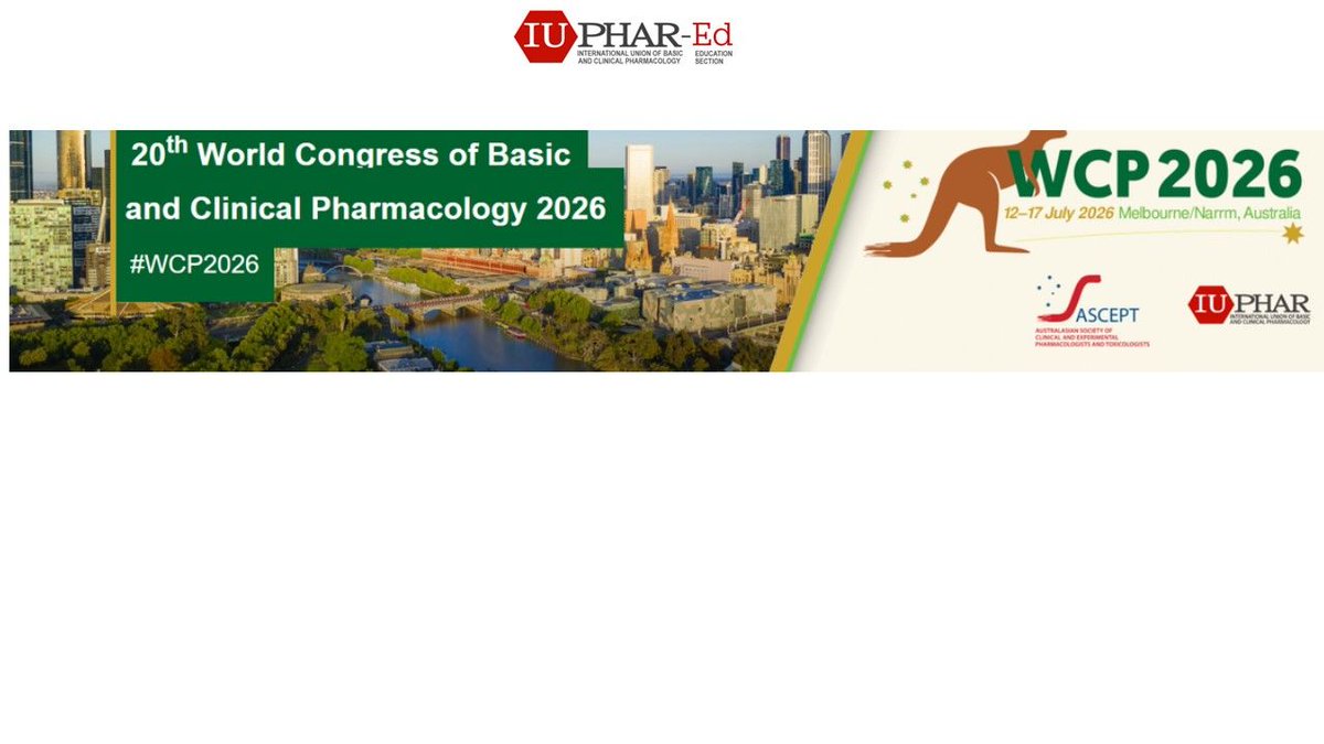IUPHAR_Ed's tweet image. Abstract submissions are now open for WCP 2026 in Melbourne. We encourage all pharmacology educators to submit their abstracts.
wcp2026.org/abstract-submi…