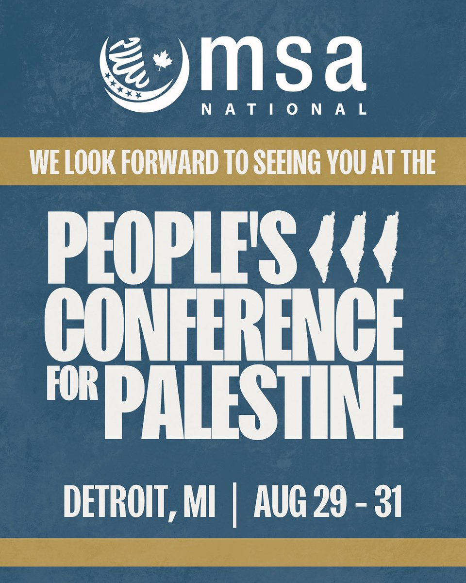 We will be at the People’s Conference for Palestine!

Register now: PeoplesConferenceForPalestine.org/Register

#PeoplesConferenceForPalestine #GazalsTheCompass #MSAnational #MSA #muslimstudentassociation