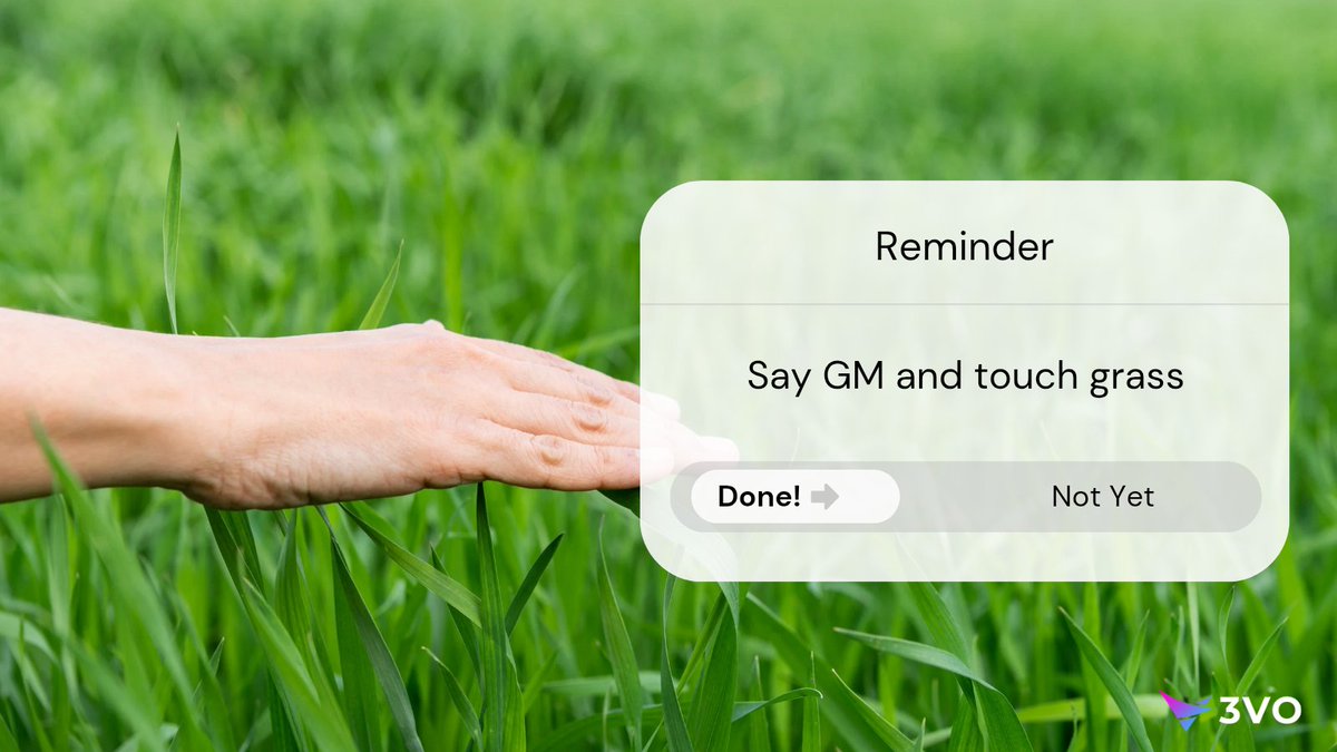 Take a break from the grind, go and touch grASS ➡️🌿 #touchgrass  #WeekendVibe #crypto #Bitcoin #web3