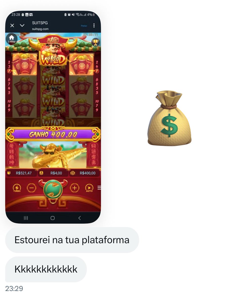 Quando eu falo pra vocês que dá pra fazer um papel, vocês não acreditam. 

Padrinho entrou, fez 400 no giro de 4,00
Reais. 

Tá aí, não é só eu que ganho não 🙂‍↔️ 

suitspg.com/?id=792524558

- JOGUE COM RESPONSABILIDADE 🔞