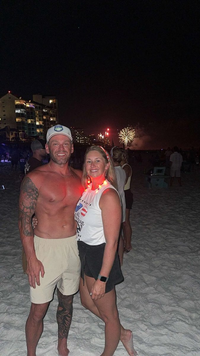 Fireworks on the beach. Happy birthday America — God Bless