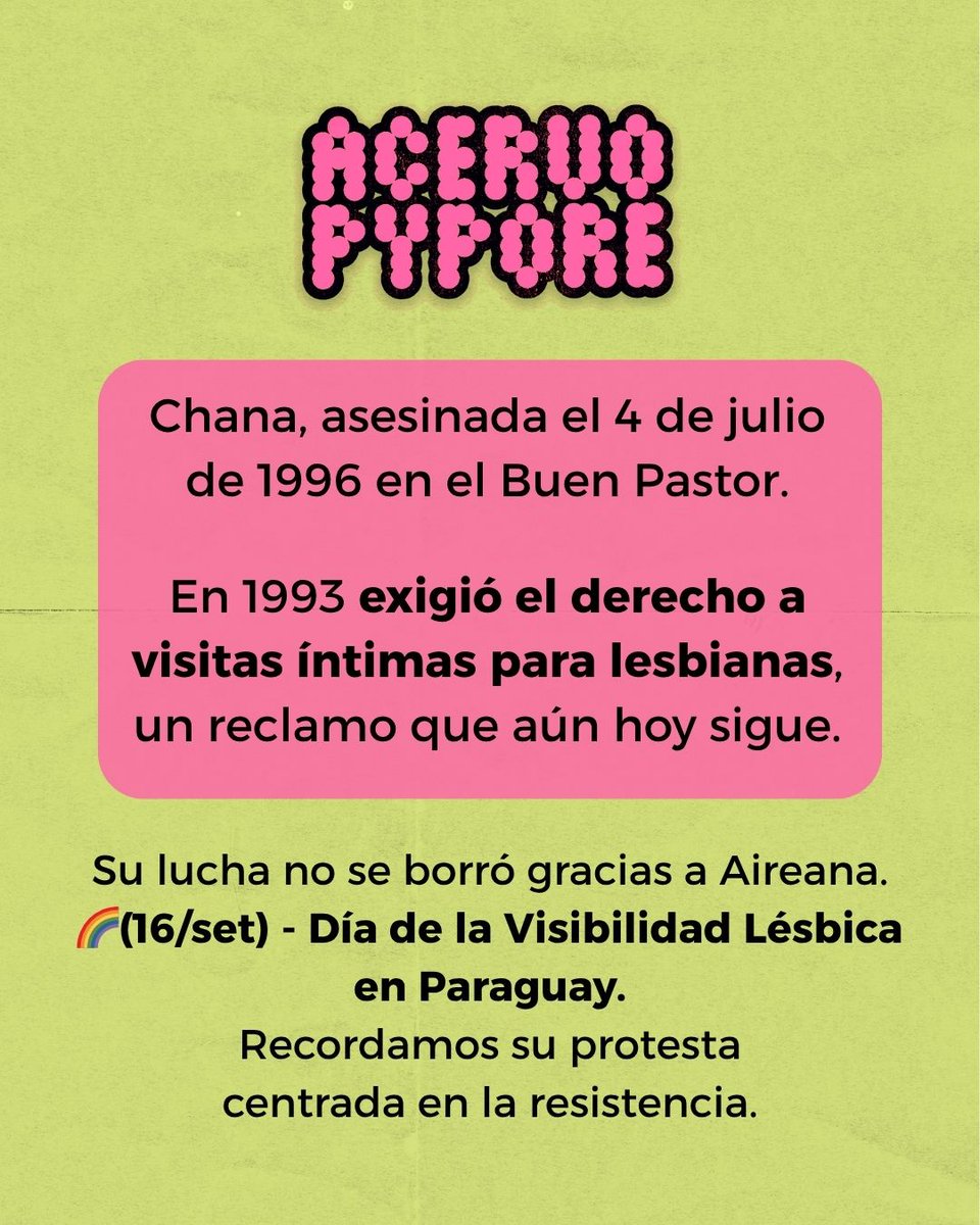 AcervoPypore's tweet photo. Su lucha no se borró. Gracias a @aireanalaserafina su memoria se convirtió en acción. https://t.co/cD5W1ubZOn