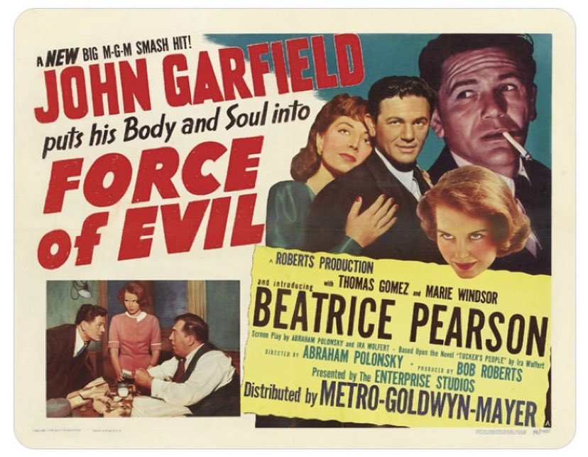 Leo Morse (Thomas Gomez), a small timer in the numbers racket, is like a pressurized canister of hydrogen about to explode, in "Force of Evil" (1948). His brother, crooked lawyer Joe (John Garfield), is the spark that sets him off. A two-fisted dramatic powerhouse. #filmnoir