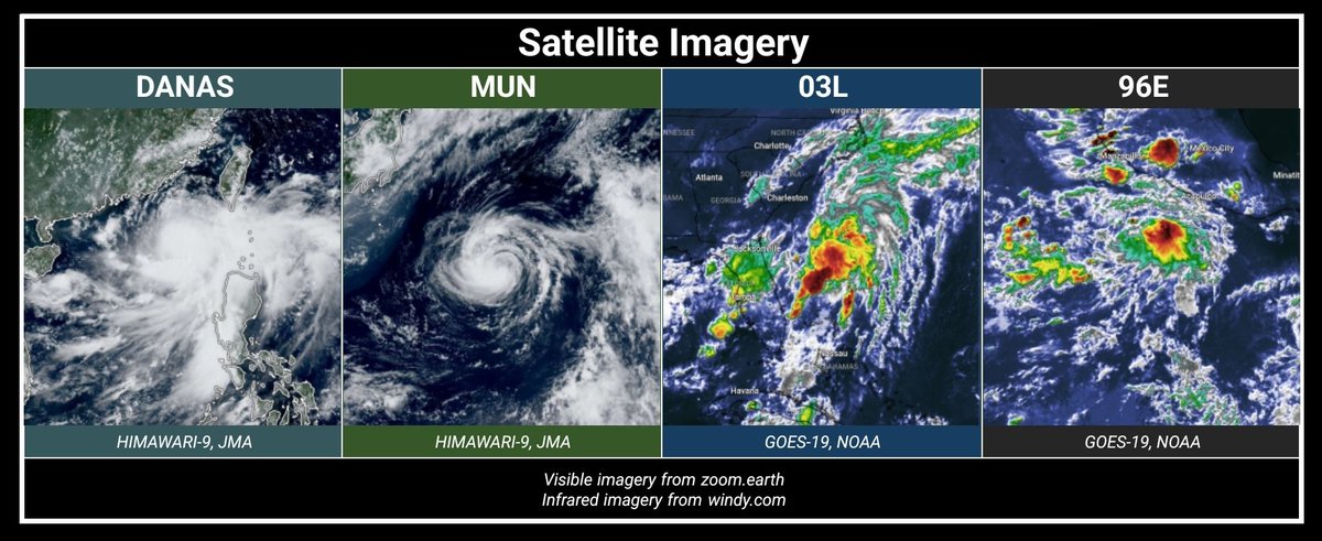 APGMeteorology's tweet image. #APMetTWO 25D186AM
Global Tropical Weather Outlook
July 5, 2025 @ 3:15 AM UTC

==

#DANAS (#BISING) is starting to swiftly intensify, set become a #typhoon. Expected to pass through the Taiwan Strait, impacting both #Taiwan and eastern #China. [TS / 65 mph, 100 kph / 986 mbar]