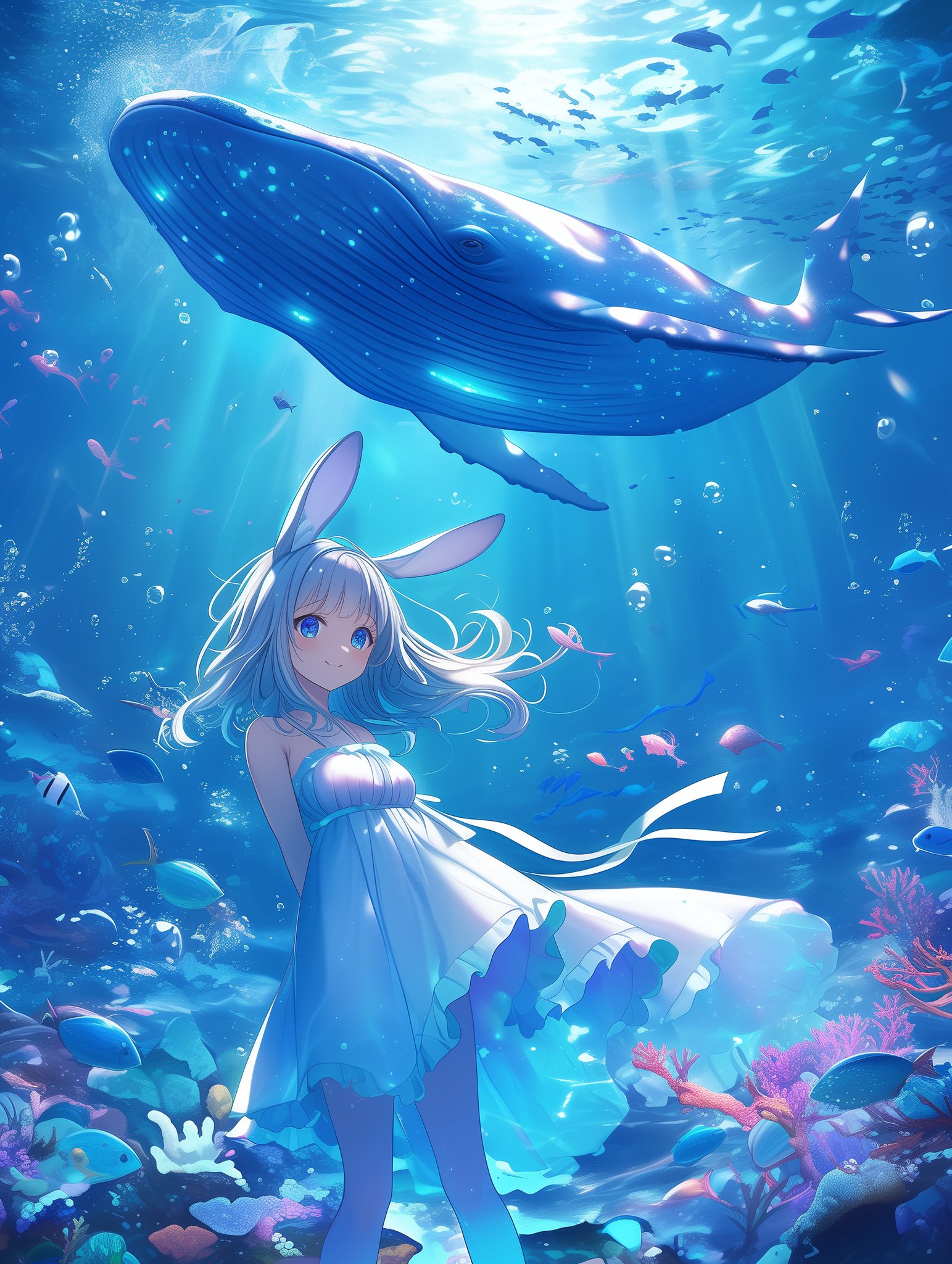 ♡シーグラスアート お花アーチとラッコさんドーム うさぎさん♡ シーグラスアート お花アーチとラッコさんドーム うさぎさん