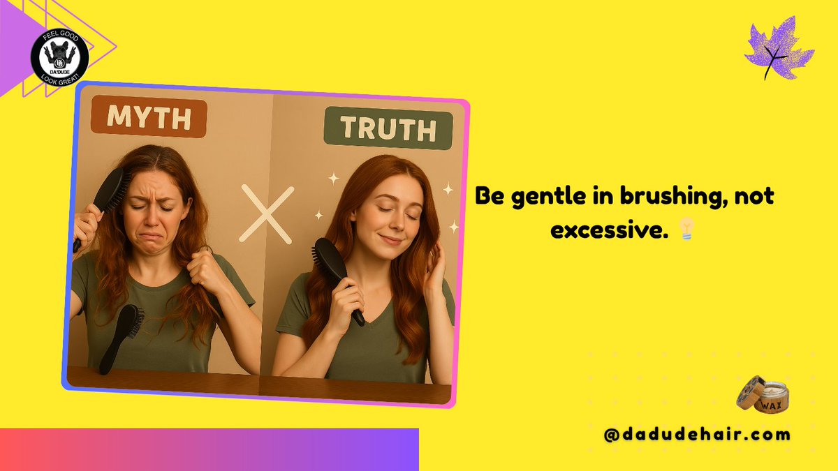 DaDudeyounghair's tweet image. Myth: More brushing = shinier hair.
Truth: Over-brushing causes breakage. Be gentle, not excessive. 💡🌟
#HairTips #HealthyHairJourney #SmartStyling