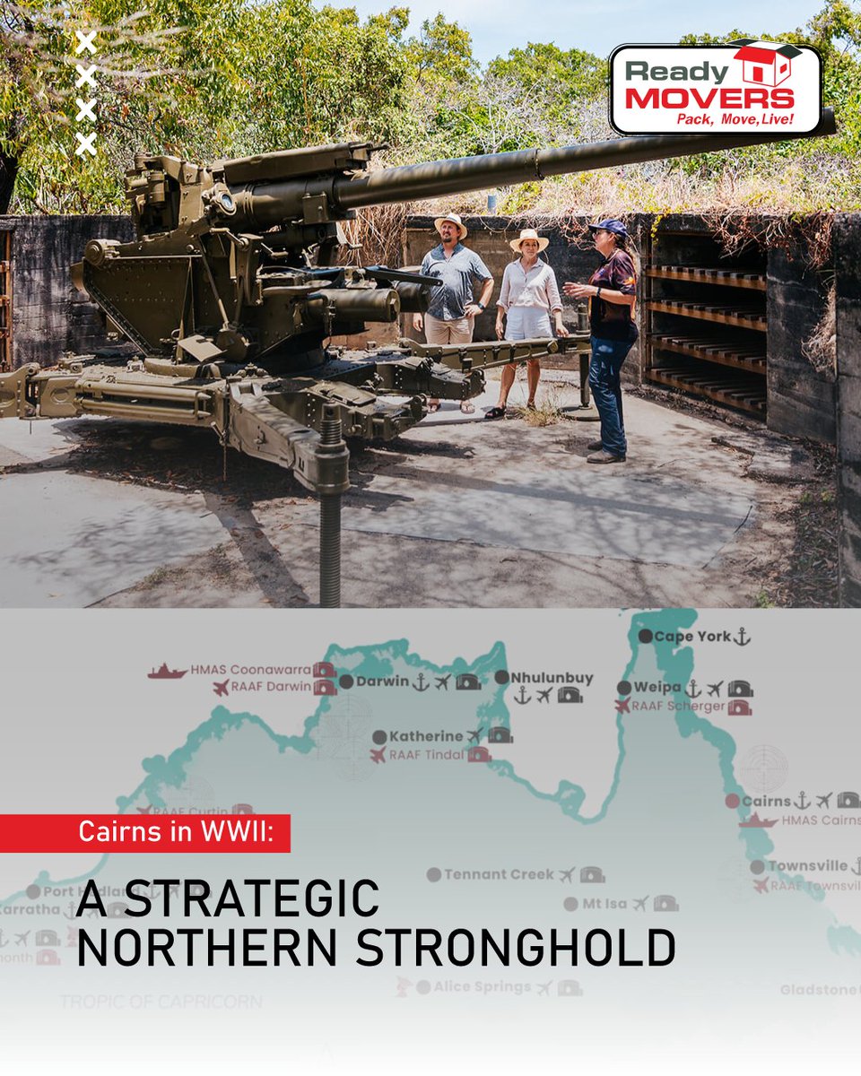 readymoverscns's tweet image. Cairns played a key WWII role, training troops in jungle warfare. Remnants of that history still exist in the bush today. 🌴🛩️ #ReadyMovers #WWIILegacy