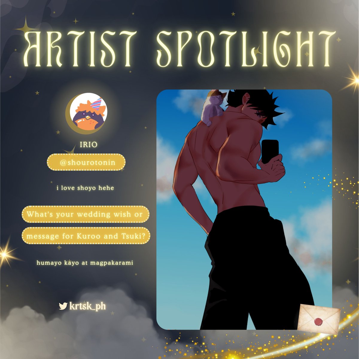 Krtsk_PH's tweet image. ✨ A new tale begins with every stroke… ✨
We’re thrilled to welcome @shourotonin to Chasing the Moon as one of our merch artists! 🌌💫
Their art glows with tenderness — perfect for bringing KuroTsuki’s starlit story to life. 🐈⬛🌙
#ChasingTheMoon
#KRTSKCSE2025