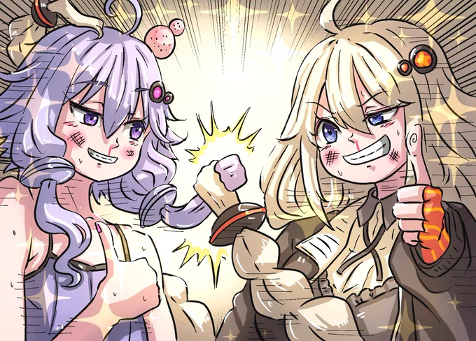 去年7月のイラスト 髪バトル