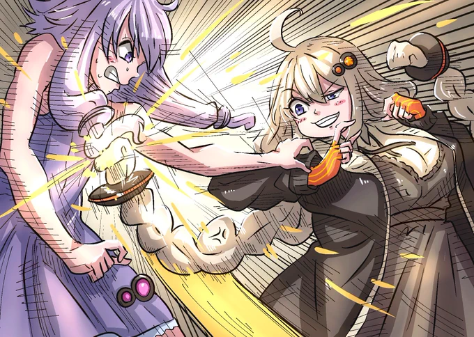 去年7月のイラスト 髪バトル