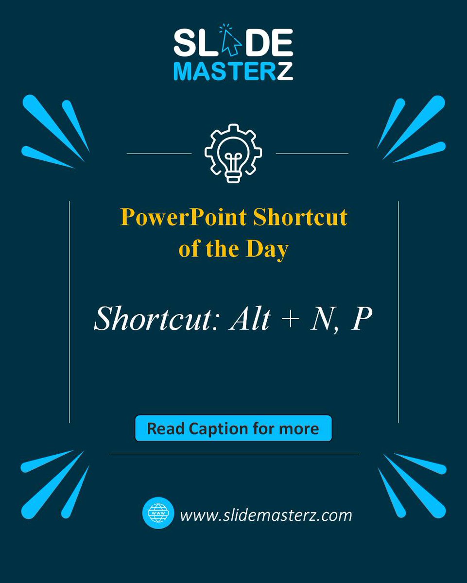 SlidemasterzT's tweet image. 🖼️ Insert a picture quickly using Alt + N, P. No mouse needed!

Learn more: slidemasterz.com/powerpoint-blo…

#QuickInsert #PowerPointShortcuts #SlideMasterz  #PowerPointShortcuts #freepowerpointtemplates #PowerPointTips #PowerPointTricks #SlideDesign #PowerPointDesign #SlideControl