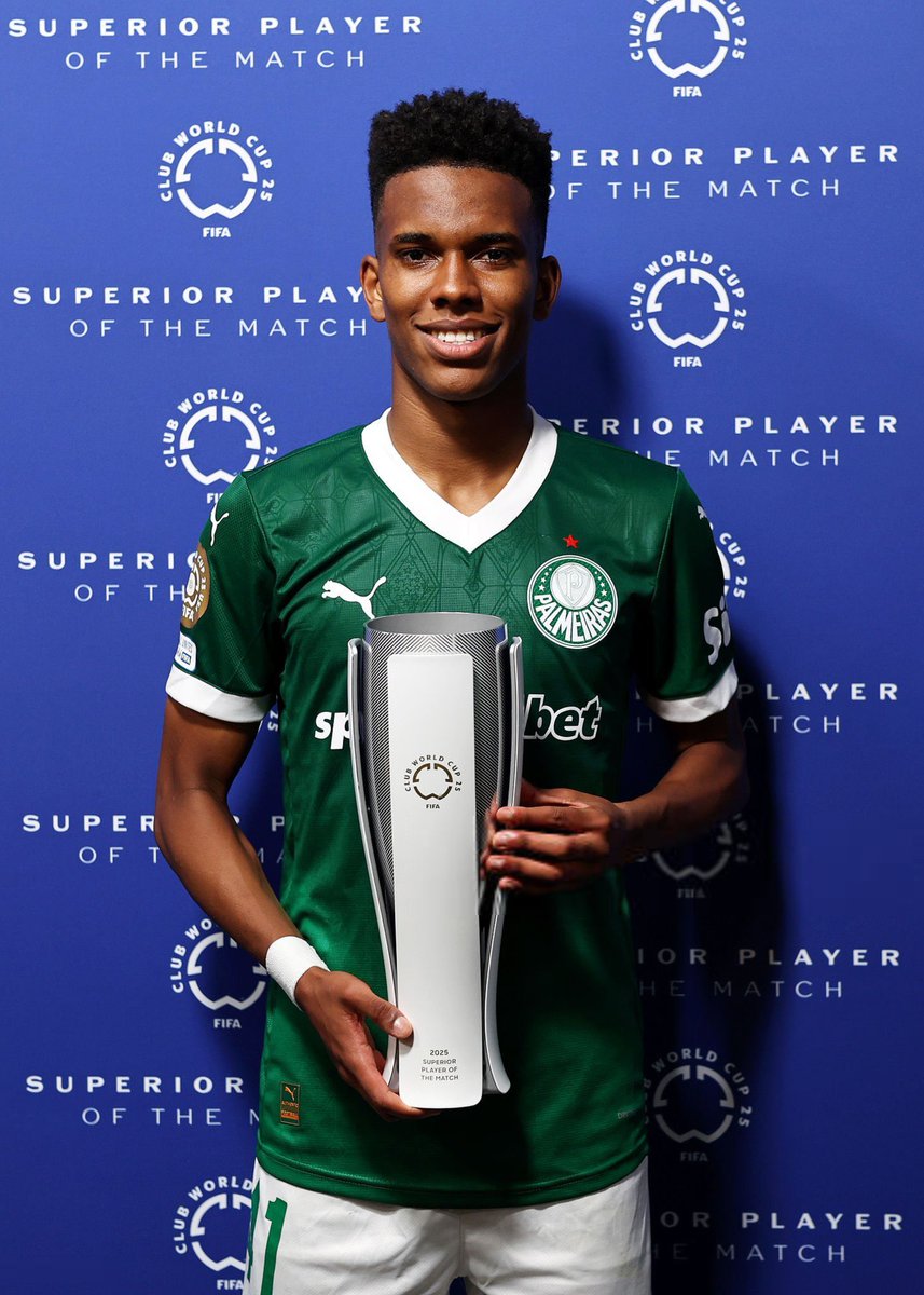 🔥🇧🇷エステヴァンがマンオブザマッチ受賞 パルメイラスの神童が