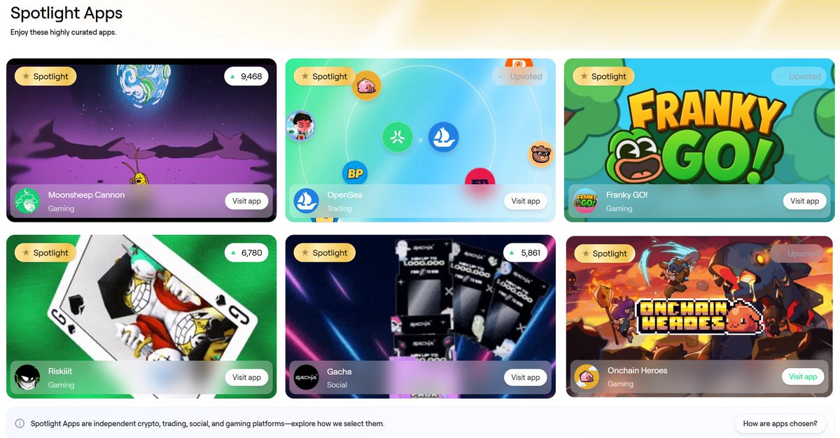 Here are <a href="/AbstractChain/">Abstract</a> featured apps this week. 

4 gambling apps (2 with zero transparency or documentation).
1 game (that encourages gambling).
And Opensea.

Can't wait to see the lawsuits start rolling in. 
You guys are fucking unbelievable.