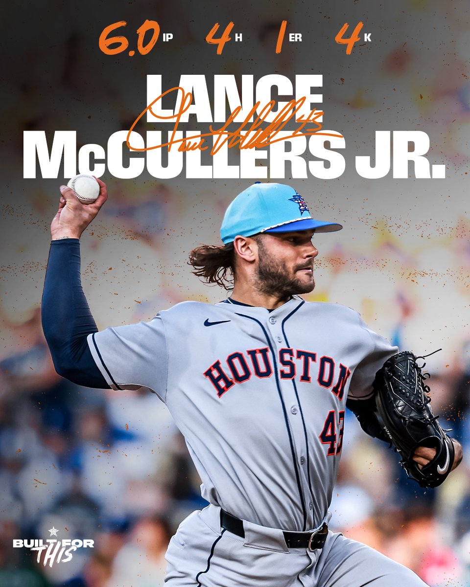 6.0 innings of 1 run baseball from this guy.

#BuiltForThis