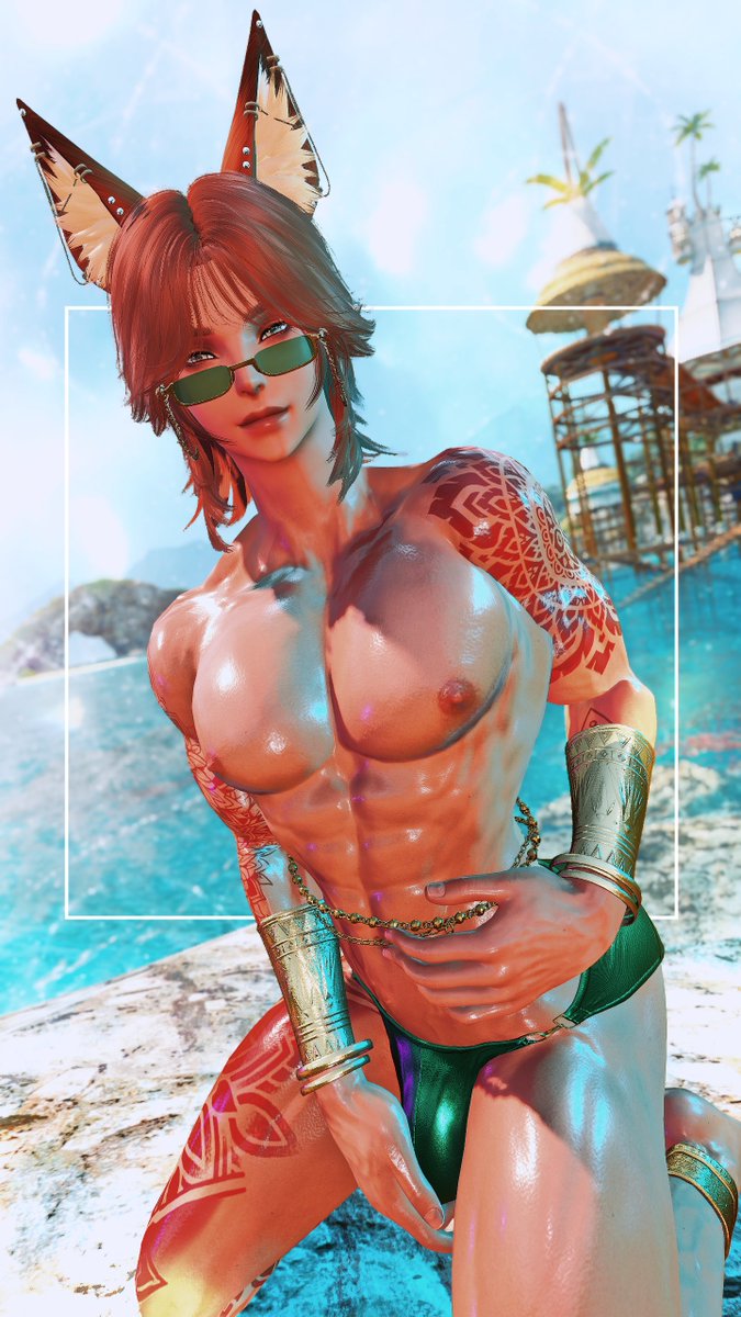 He's really hoping no one drowns on this beach, because he only knows ass to mouth 🍑🛟

#ffxivsummerbash · #EorzeaPhotos · #gposers