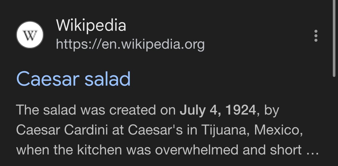 Wow so cool that everyone is celebrating the anniversary of the Caesar salad today