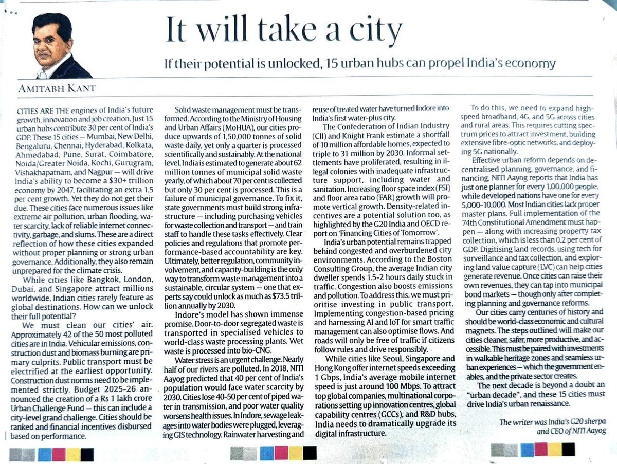 Just 15 Indian cities contribute 30% of India’s GDP. These urban hubs alone– will drive India’s ability to become a 30 + trillion economy by 2047, facilitating an extra 1.5% of growth. 

How can we unlock their full potential and position them on the world map?

Transforming