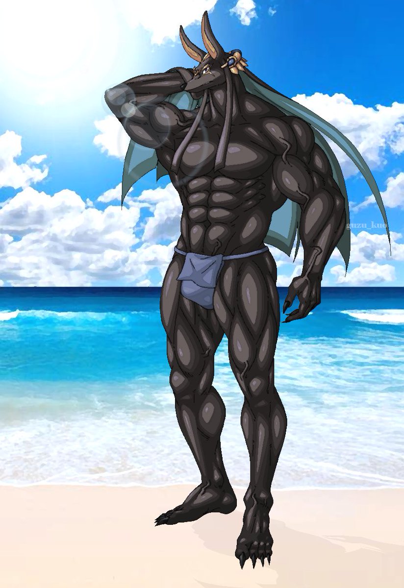 海辺のアヌビス🖤⛱️☀️
#パズドラ