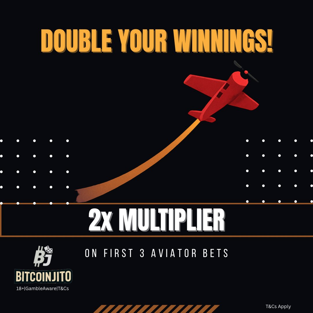 🤑DOUBLE YOUR WINNINGS – AVIATOR BONUS IS LIVE! 🚀

Get a 2x Multiplier Boost on your first 3 Aviator bets –

💸 Up to $100 in bonus winnings!

✅ Real money – no bonus credits
✅ Max bonus payout: $100
✅ Crypto &amp; Fiat supported
⚡ Instant auto cashouts

🕒 Offer ends: 11:59 PM