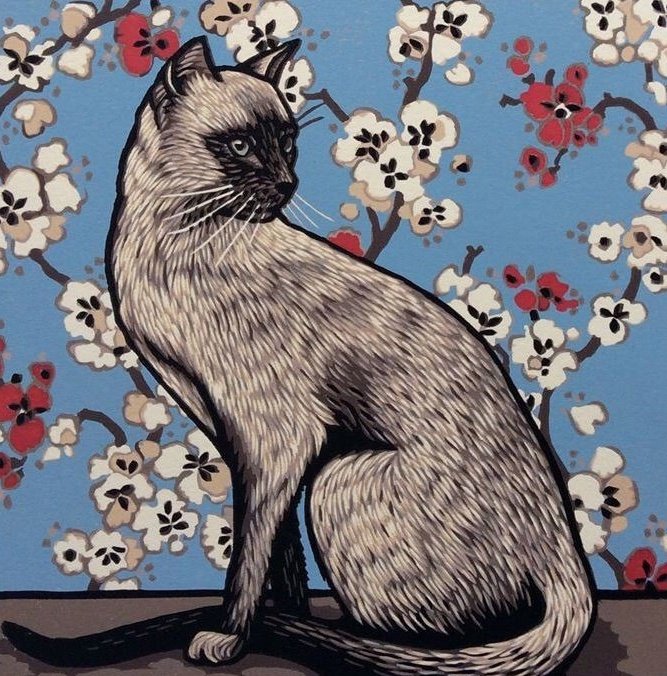Jill Kerr, contemporary UK printmaker whose work focuses on linocuts #womensart