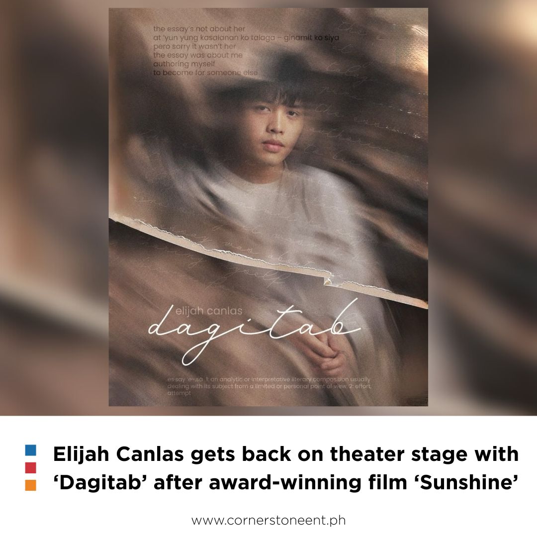 From the internationally acclaimed film of Antoinette Jadaone, “Sunshine,” award-winning actor Elijah Canlas gets back on his theater roots with the stage play adaptation of Giancarlo Abrahan’s “Dagitab.”

Read it here: cornerstoneent.ph/news/elijah-ca…

#ElijahCanlas
#CornerstoneArtist